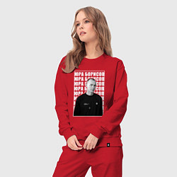 Костюм хлопковый женский Юра Борисов, цвет: красный — фото 2