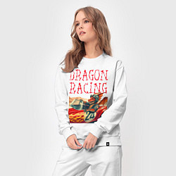 Костюм хлопковый женский Dragon cool racer - ai art, цвет: белый — фото 2