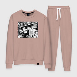 Костюм хлопковый женский Магическая битва герой, цвет: пыльно-розовый