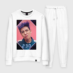 Костюм хлопковый женский Игра в кальмара игрок 230, цвет: белый