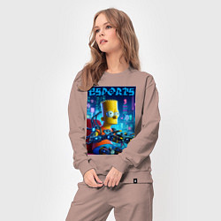 Костюм хлопковый женский Cyber Bart Simpson - esport, цвет: пыльно-розовый — фото 2