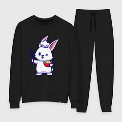 Костюм хлопковый женский Зайка поварёнок, цвет: черный