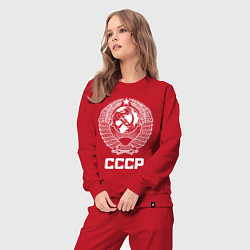 Костюм хлопковый женский Герб СССР - Союз Советских Социалистических Респуб, цвет: красный — фото 2