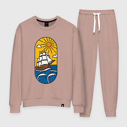 Костюм хлопковый женский Sunny ship, цвет: пыльно-розовый