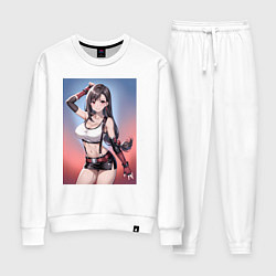 Костюм хлопковый женский Тифа Локхарт из Final Fantasy VII, цвет: белый