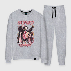 Костюм хлопковый женский Клинок рассекающий демонов Nezuko Kamado, цвет: меланж