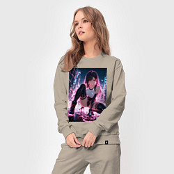 Костюм хлопковый женский Тифа Локхарт из Final Fantasy VII в стиле киберпан, цвет: миндальный — фото 2