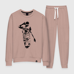 Костюм хлопковый женский Allen Iverson NBA, цвет: пыльно-розовый