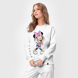 Костюм хлопковый женский Minnie Mouse in music, цвет: белый — фото 2