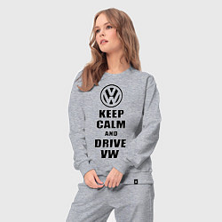 Костюм хлопковый женский Keep Calm & Drive VW, цвет: меланж — фото 2