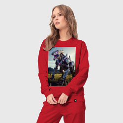 Костюм хлопковый женский Робот в стиле Horizon, цвет: красный — фото 2