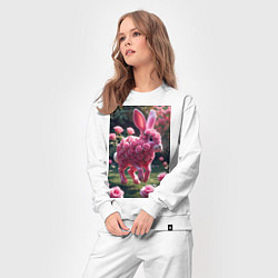 Костюм хлопковый женский Кролик из роз, цвет: белый — фото 2