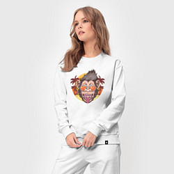 Костюм хлопковый женский Summer monkey, цвет: белый — фото 2