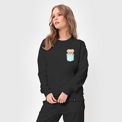 Костюм хлопковый женский PuppyM in pocket, цвет: черный — фото 2