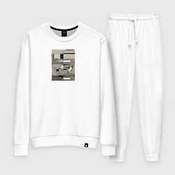 Костюм хлопковый женский Geometry VII, цвет: белый