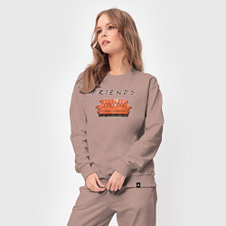 Костюм хлопковый женский Friends - logo, цвет: пыльно-розовый — фото 2