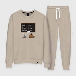 Костюм хлопковый женский Уравнения Максвелла, цвет: миндальный