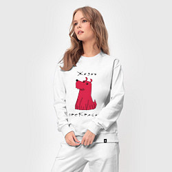 Костюм хлопковый женский Прекрасный пес, цвет: белый — фото 2