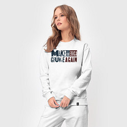 Костюм хлопковый женский Сделаем Америку гранжевой снова, цвет: белый — фото 2