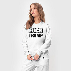 Костюм хлопковый женский Trump fuck, цвет: белый — фото 2