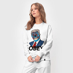 Костюм хлопковый женский Trump obey, цвет: белый — фото 2