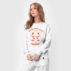 Костюм хлопковый женский Daruma cat, цвет: белый — фото 2