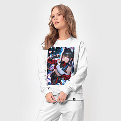 Костюм хлопковый женский Озорная кошка-ниндзя, цвет: белый — фото 2