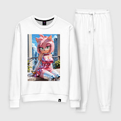 Костюм хлопковый женский Эми Роуз из Somic строит глазки, цвет: белый