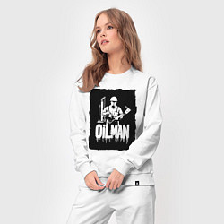 Костюм хлопковый женский Нефтяник с буровой установкой, цвет: белый — фото 2