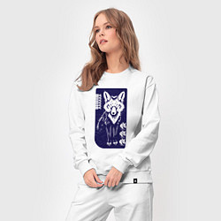 Костюм хлопковый женский Серьёзный лис, цвет: белый — фото 2