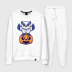 Костюм хлопковый женский Halloween owl, цвет: белый