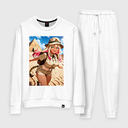 Костюм хлопковый женский Девушка-археолог исследователь пирамид, цвет: белый