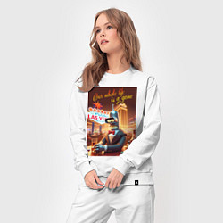 Костюм хлопковый женский Бендер игрок в казино - Лас Вегас, цвет: белый — фото 2