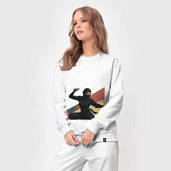 Костюм хлопковый женский Ниндзя девушка, цвет: белый — фото 2