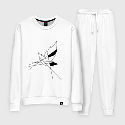 Костюм хлопковый женский Геометрия листа, цвет: белый