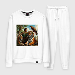 Костюм хлопковый женский Друзья грузинского витязя, цвет: белый