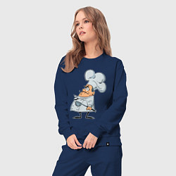 Костюм хлопковый женский Мистер шеф, цвет: тёмно-синий — фото 2