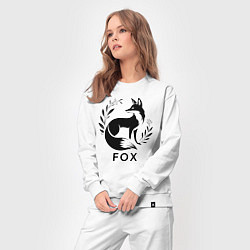 Костюм хлопковый женский Лис и ветки, цвет: белый — фото 2