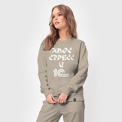 Костюм хлопковый женский Хаос стресс и один эс, цвет: миндальный — фото 2