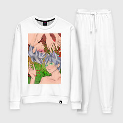 Костюм хлопковый женский Кицуне близнецы, цвет: белый