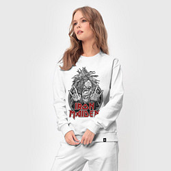 Костюм хлопковый женский Iron Maiden head with hands, цвет: белый — фото 2
