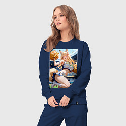 Костюм хлопковый женский Зажигательная болельщица, цвет: тёмно-синий — фото 2