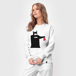 Костюм хлопковый женский Сердечко Бэтмена, цвет: белый — фото 2