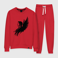 Костюм хлопковый женский Фредди Меркьюри с ангельскими крыльями, цвет: красный