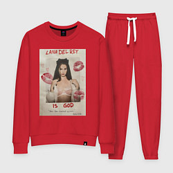 Костюм хлопковый женский Lana Del Rey постер, цвет: красный