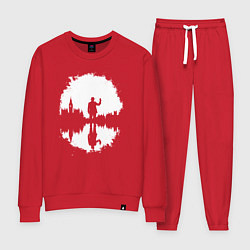 Костюм хлопковый женский Тень человека в Англии, цвет: красный