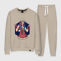 Костюм хлопковый женский Снегурочка, цвет: миндальный