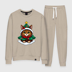 Женский костюм Котёнок в наряде новогодней ёлки