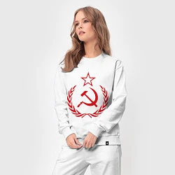 Костюм хлопковый женский СССР герб, цвет: белый — фото 2
