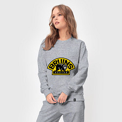 Костюм хлопковый женский HC Boston Bruins Label, цвет: меланж — фото 2